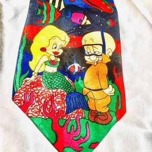 ❤️ Looney Tunes Mr Migue Mermaid Green Blue Red Black Tie